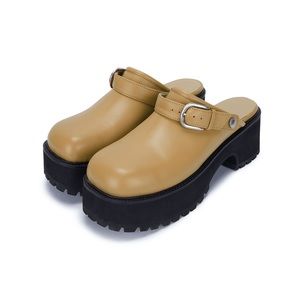 Marge Sherwood 70's Clogs In Camel Plain